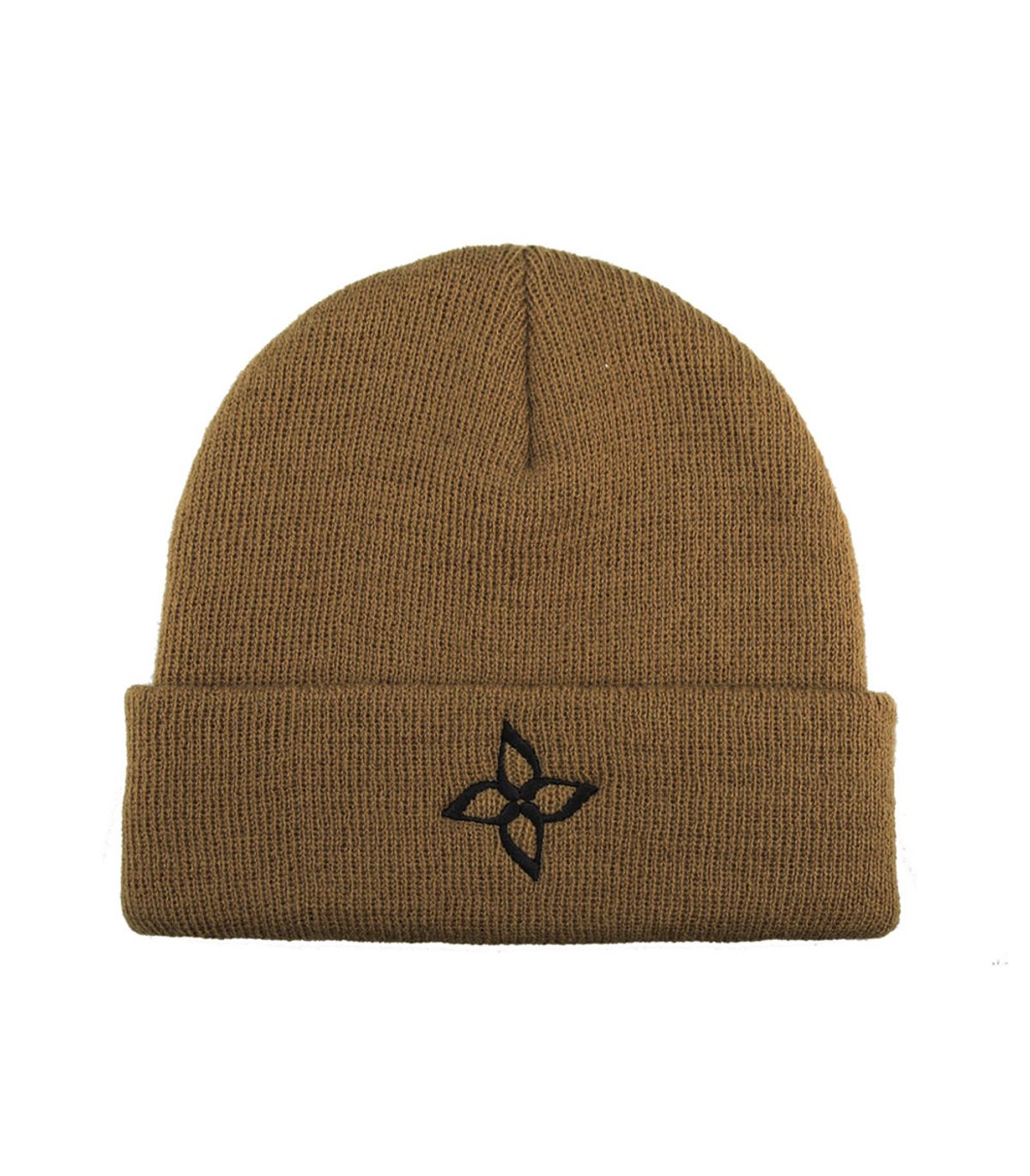 바이브레이트(VIBRATE) BLACK LINE – V-TURN LOGO BEANIE (CAMEL)