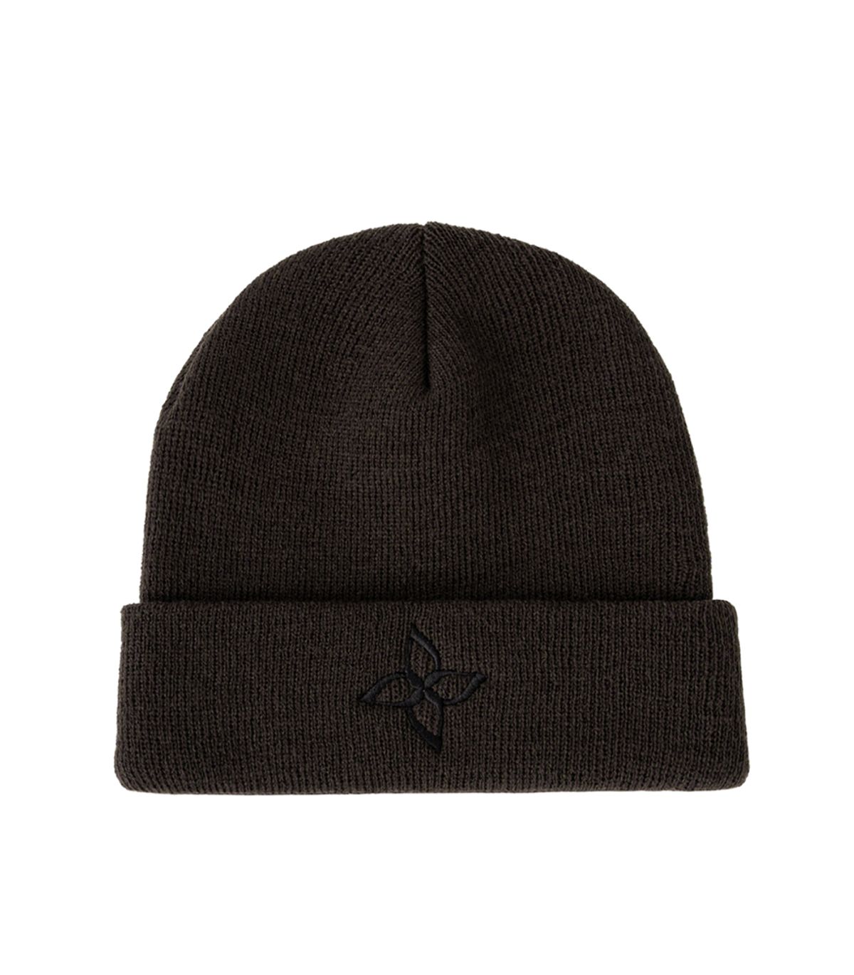 바이브레이트(VIBRATE) BLACK LINE – V-TURN LOGO BEANIE (DARK BROWN)