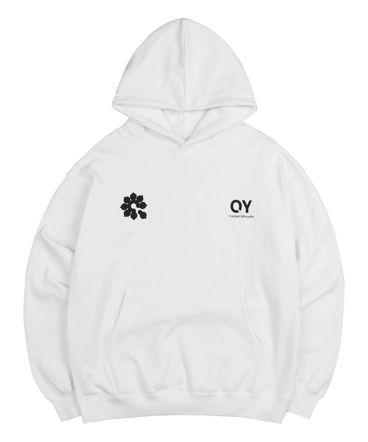 오픈야드(오와이)(OPENYARD(OY)) 버스트 플라워 로고 후드-화이트