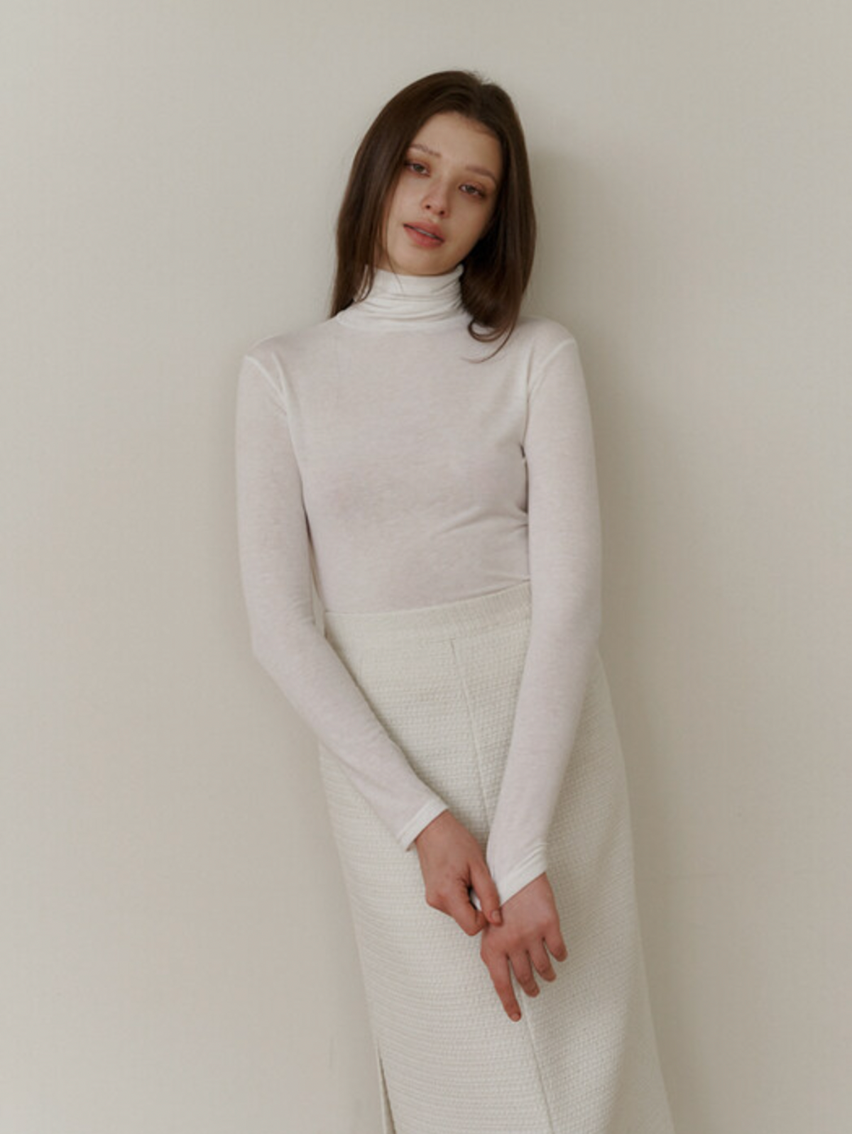 카인더베이비(KINDABABY) cream back line point pola t-shirt