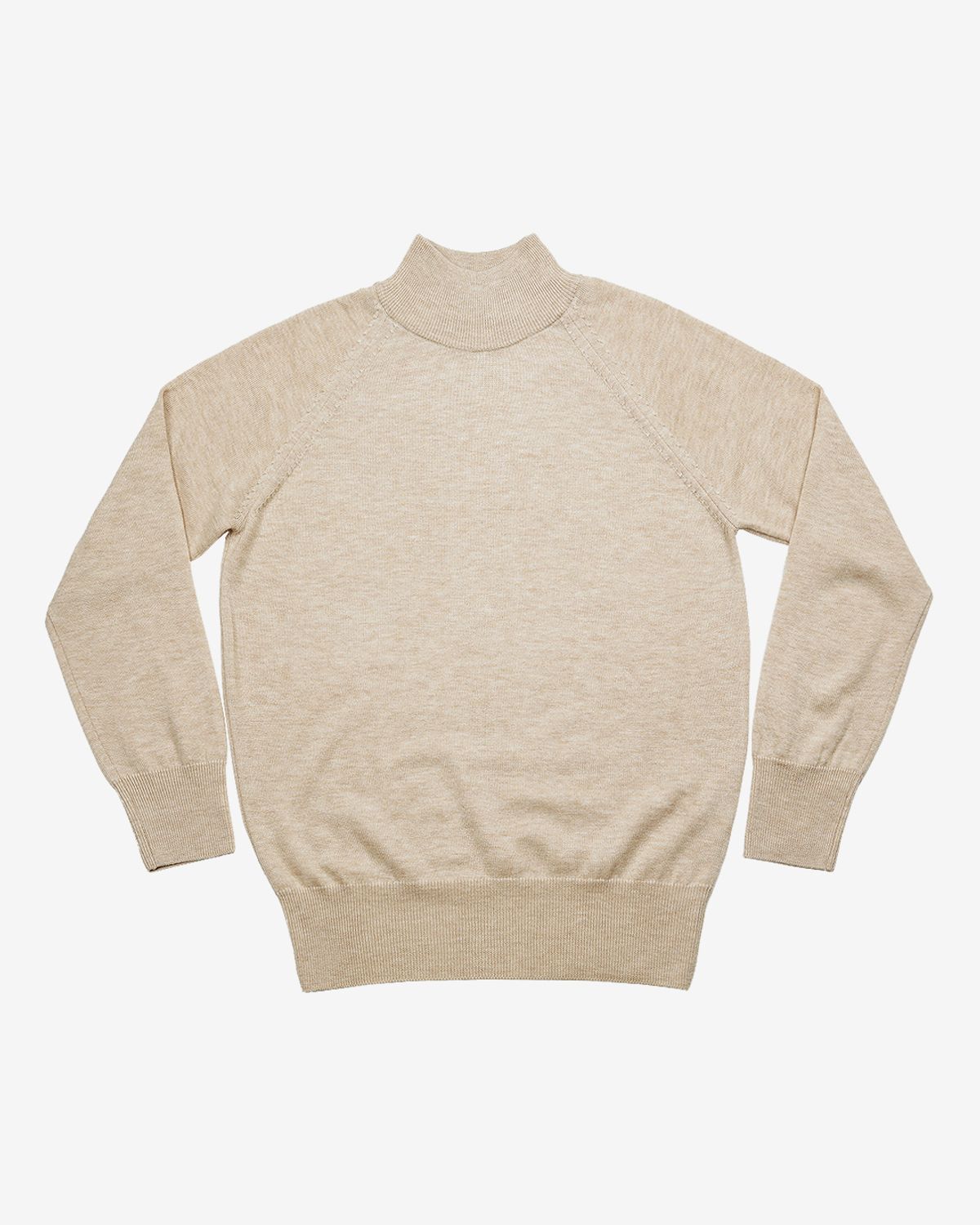 솔티(SORTIE) Extrafine Merino Wool Mock-neck (Beige)