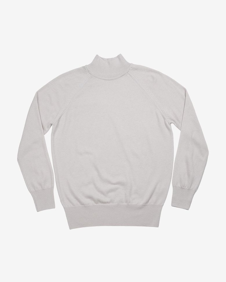 Extrafine Merino Wool Mock-neck (Oatmeal)