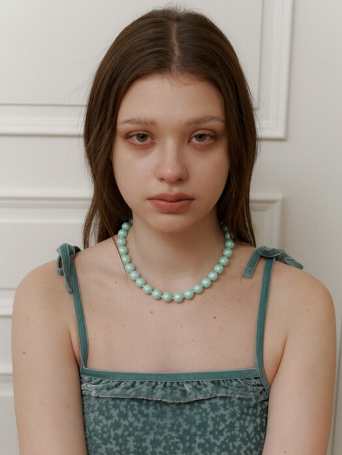 카인더베이비(KINDABABY) glint mint pearl necklace
