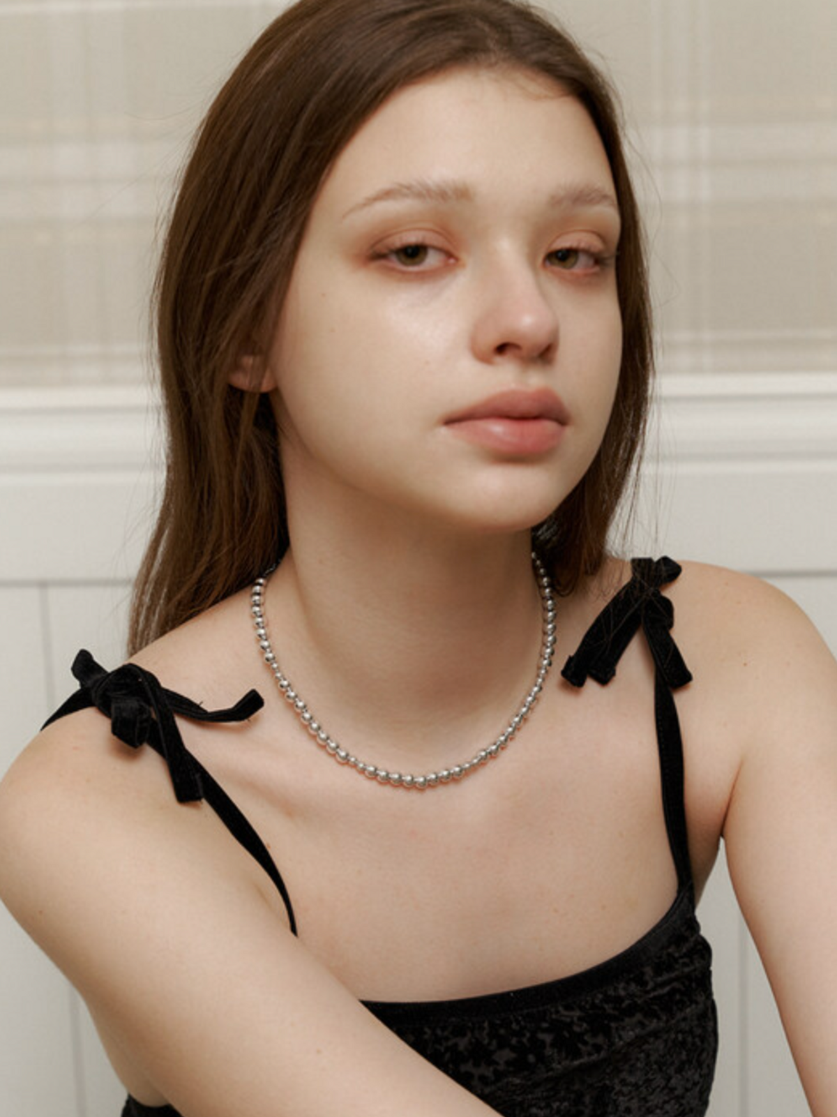 카인더베이비(KINDABABY) mixed metal ball necklace