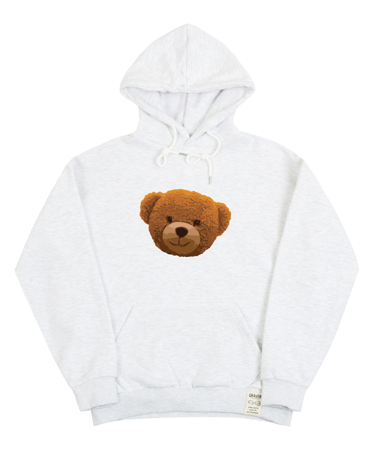 【GRAVER】25SS★ maket Bear Hoodie 13DE MARZO Bear Embossment Hoodie