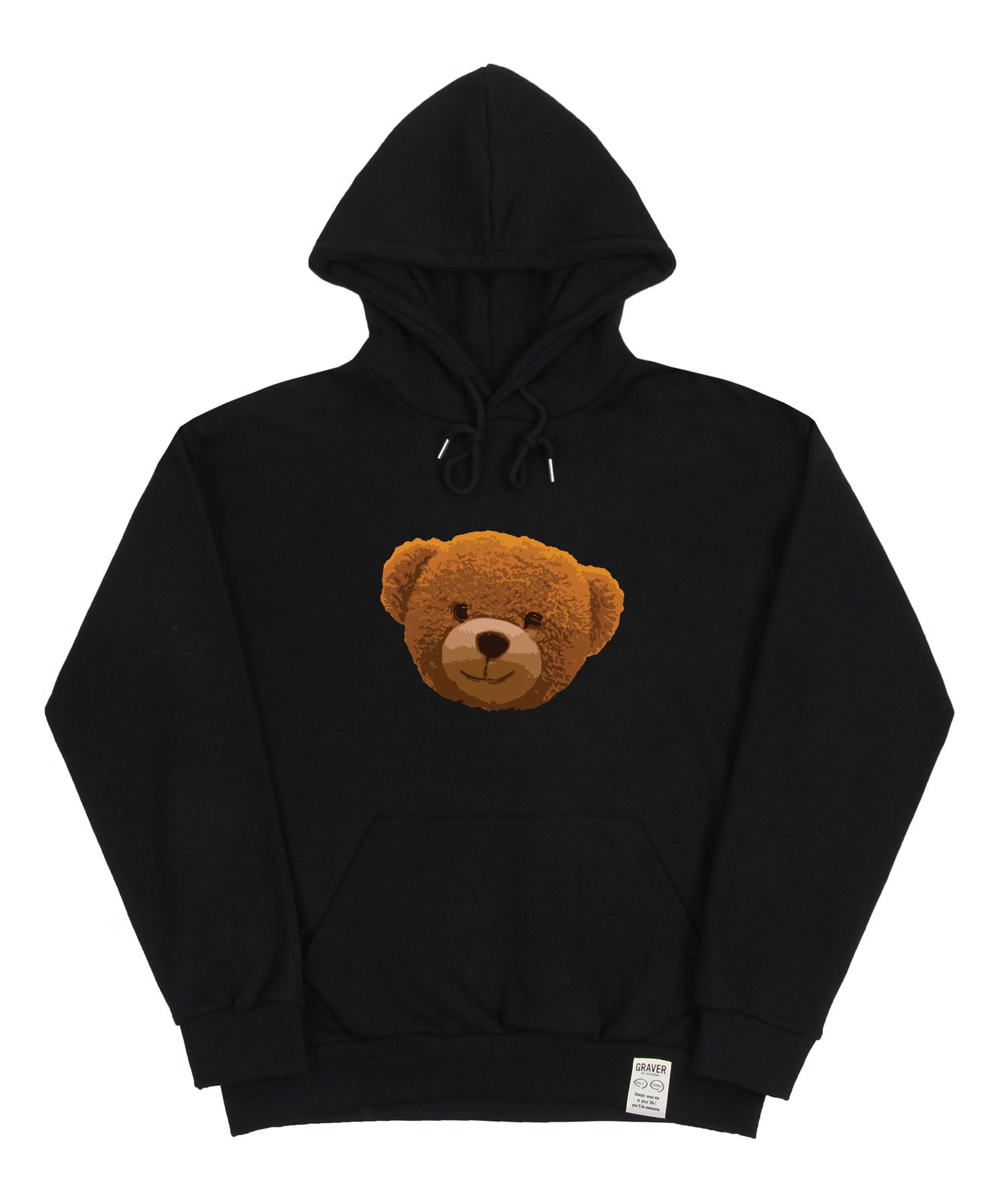 MUSINSA | GRAVER [UNISEX] Big OF Bear Hoodie_Black