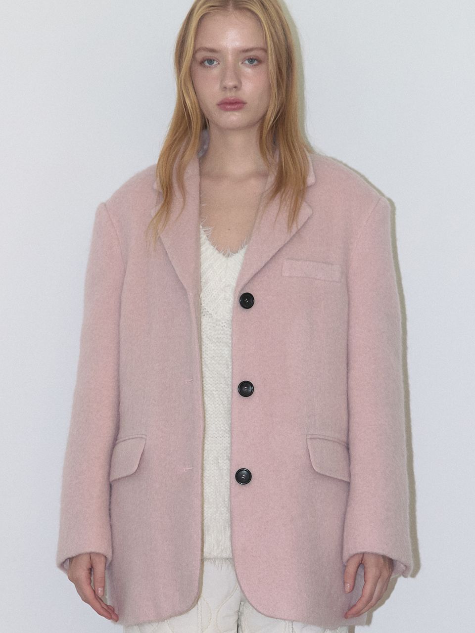 MUSINSA公式 | ASURA モヘアウールジャケット (ピンク)