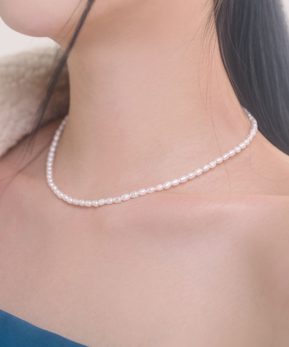 포스트루드(POSTLUDE) [SIILVER] OVAL PEARL NECKLACE