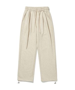 딥 투턱 와이드 스웻팬츠 (오트밀)