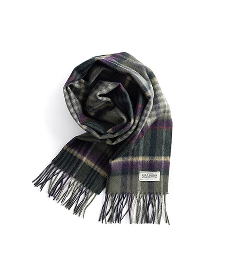 MD CHECK WOOL MUFFLER (olive)