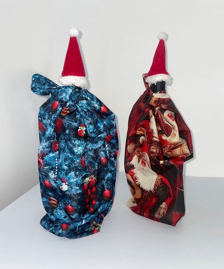 크리스마스 와인백 christmas wine bag - santa , tree