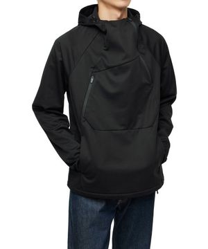 리사이클드 소프트 쉘 후디 - 블랙