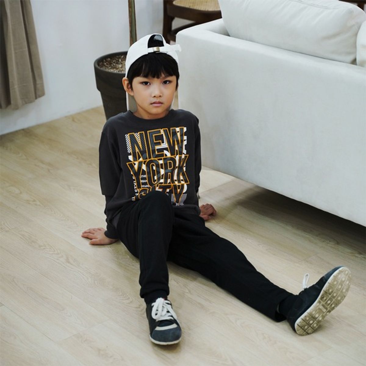 아쿠아티카 키즈(AQUATICA KIDS) 키즈 AQKT05 상의챠콜+하의검정