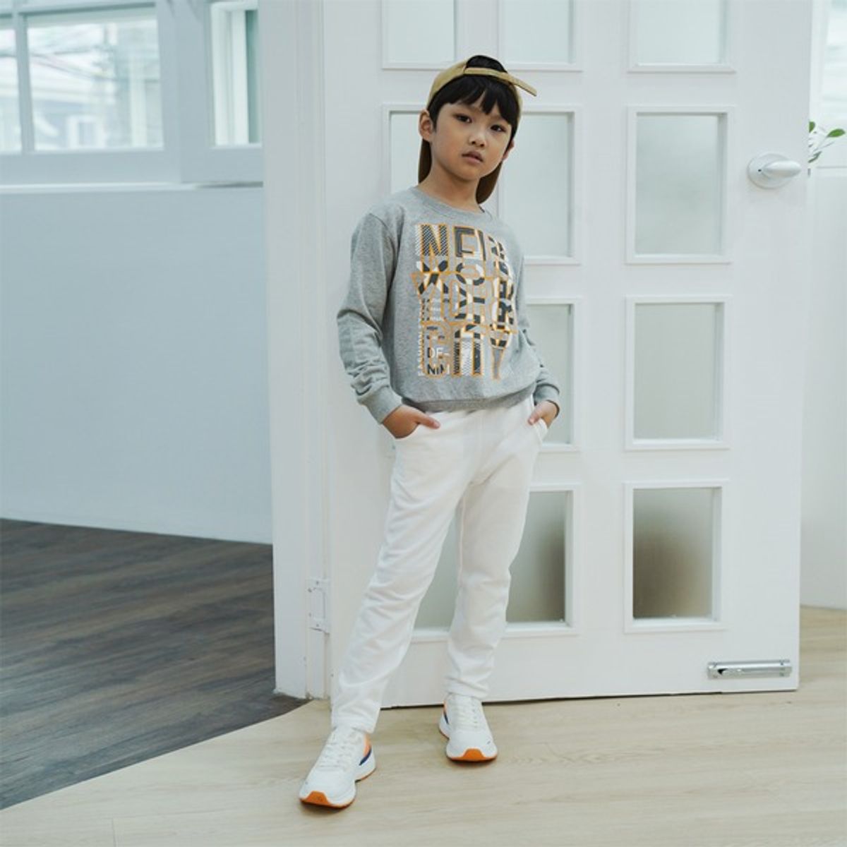 아쿠아티카 키즈(AQUATICA KIDS) 키즈 AQKT05 상의멜란지+하의아이보리