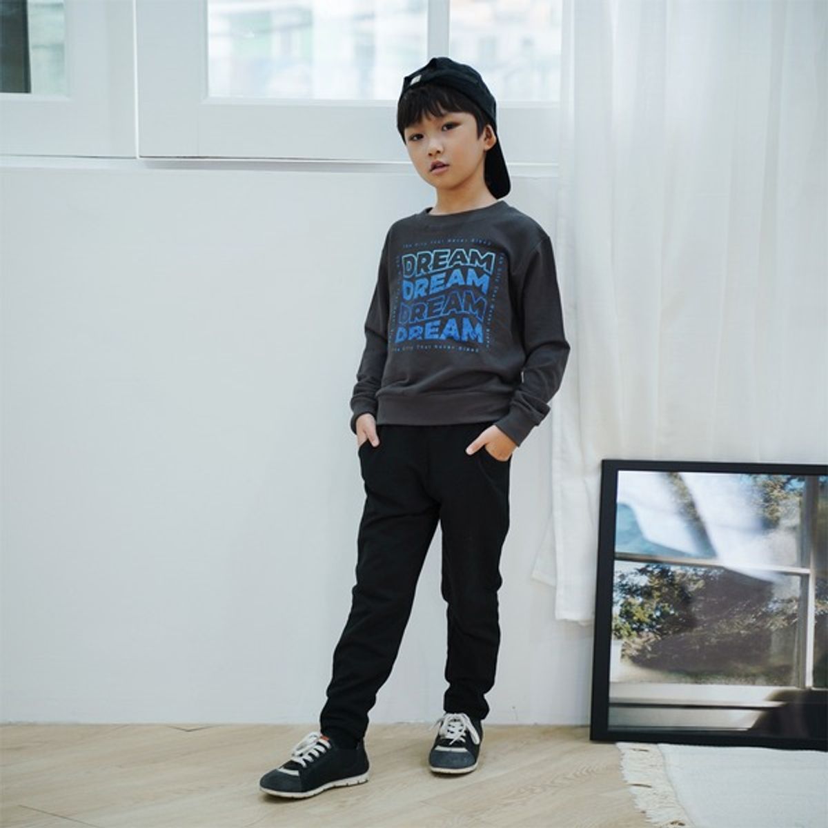 아쿠아티카 키즈(AQUATICA KIDS) 키즈 AQKT06 상의챠콜+하의검정