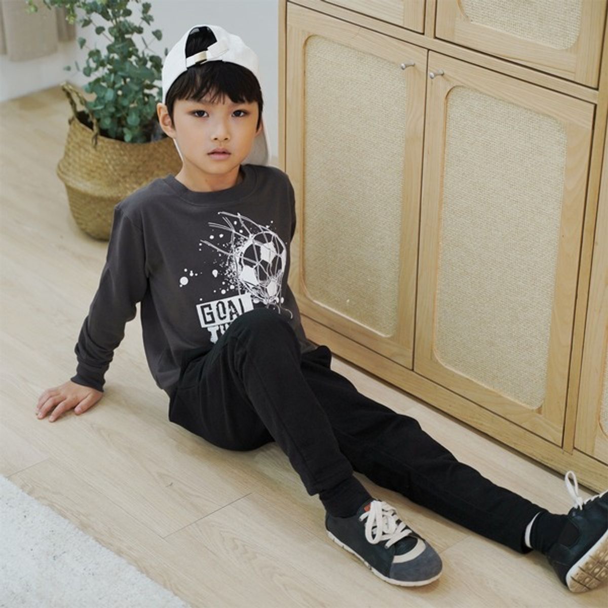 아쿠아티카 키즈(AQUATICA KIDS) 키즈 AQKT08 상의챠콜+하의검정