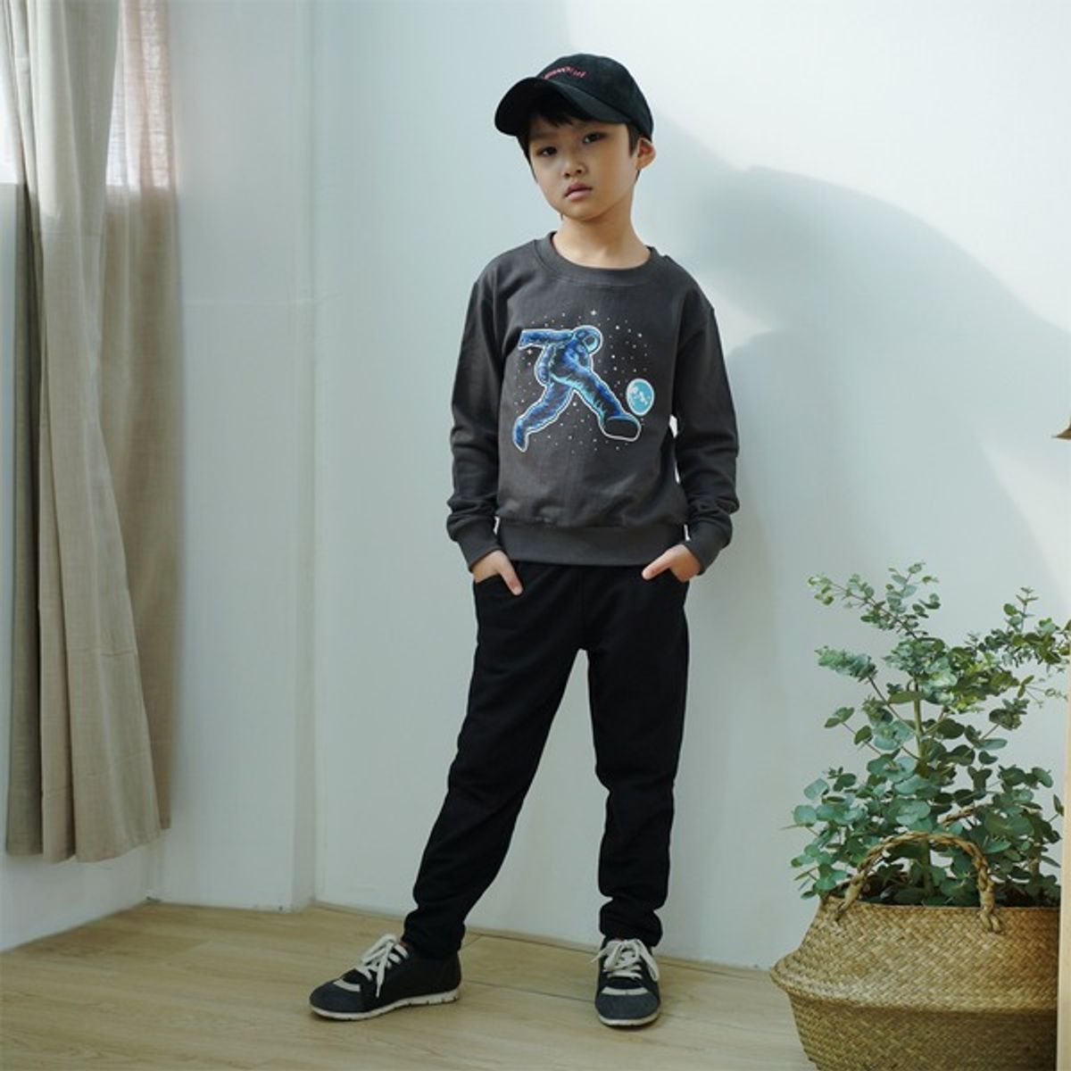 아쿠아티카 키즈(AQUATICA KIDS) 키즈 아동복세트 AQKT01 상의챠콜+하의검정