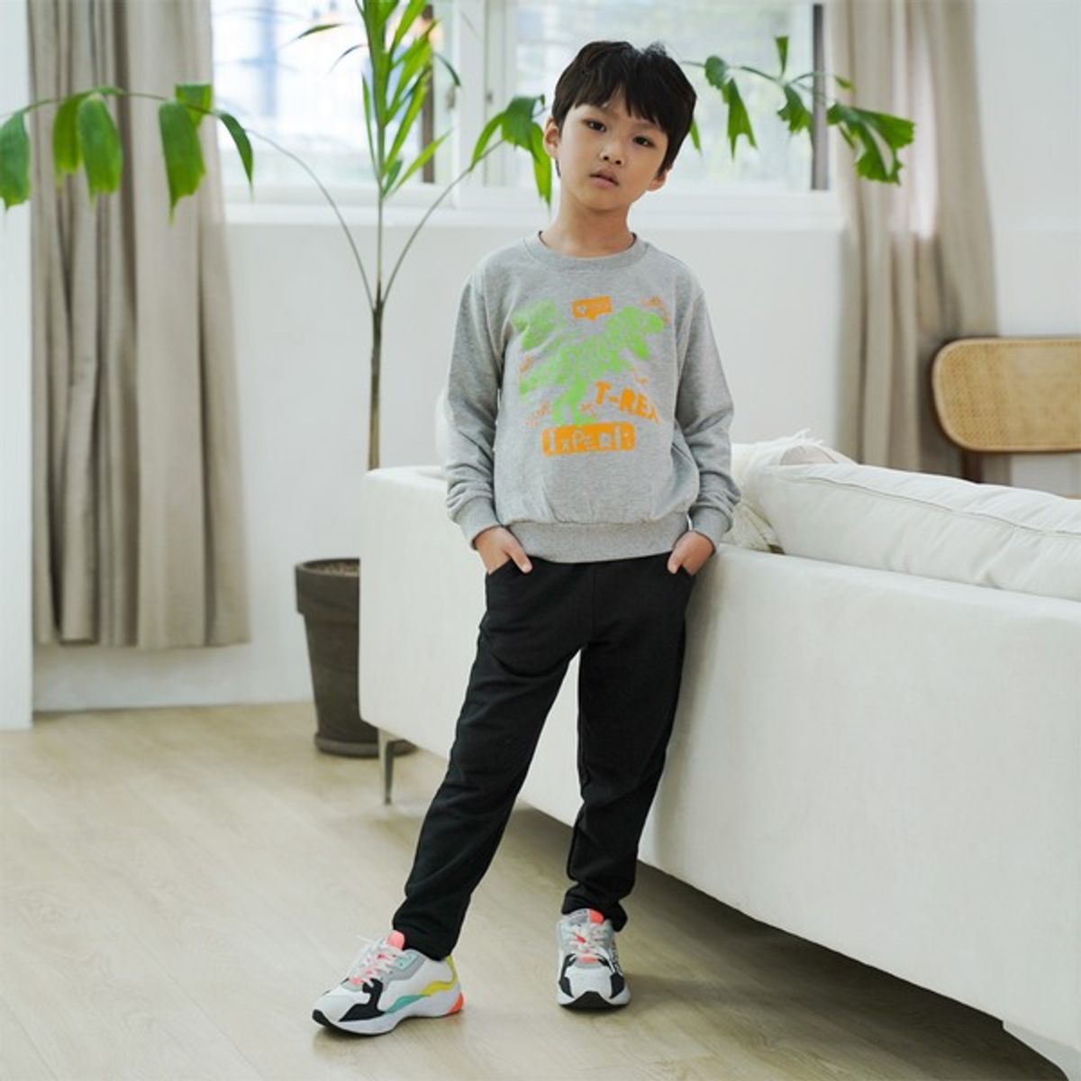 아쿠아티카 키즈(AQUATICA KIDS) 키즈 아동복세트 AQKT02 상의멜란지+하의검정