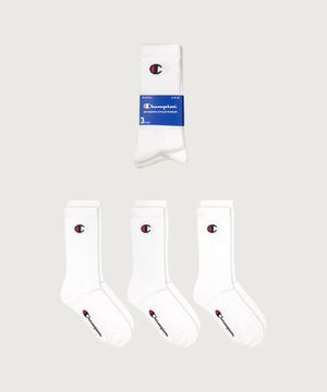 C로고 풀랭스 삭스 3PACK White