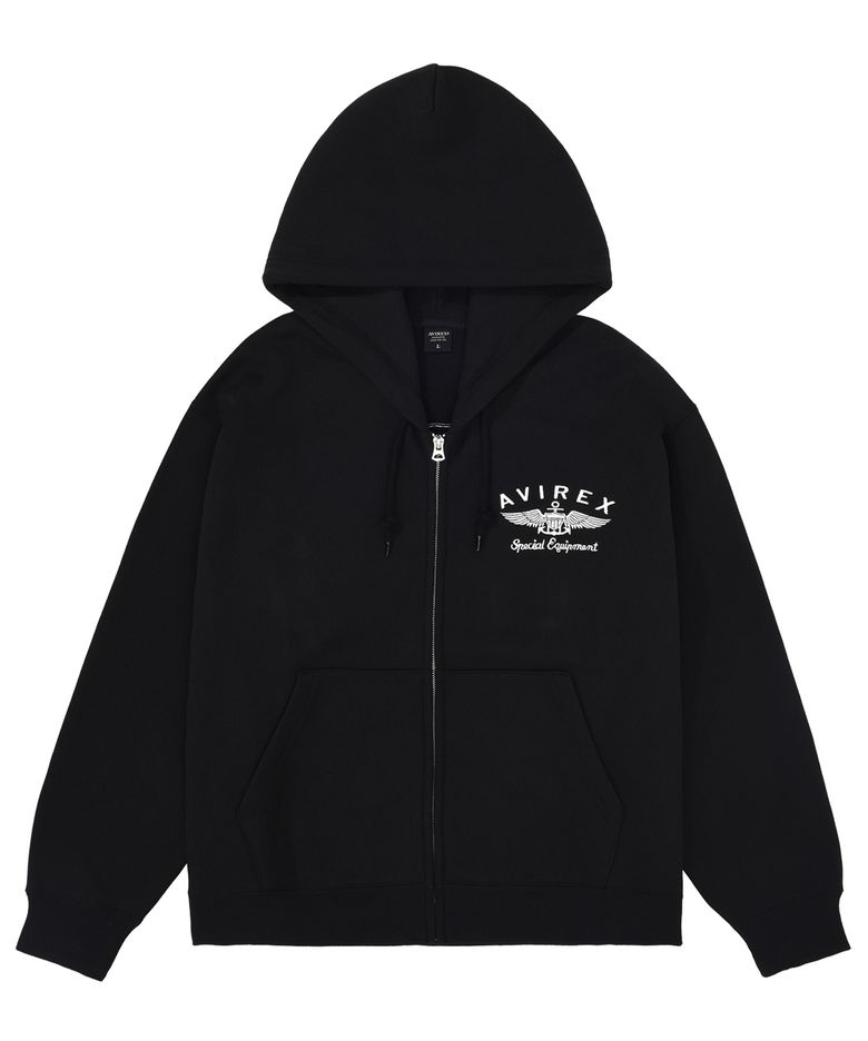바시티 로고 스웨트 파카 / 블랙 7833931009