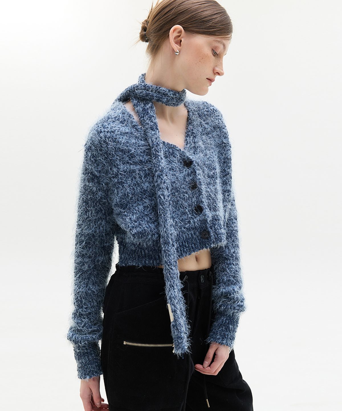 라티젠(LARTIGENT) LX POPCORN CARDIGAN SET(BLUE)