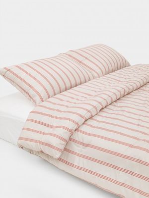 논더스트 씬 스트라이프 코랄  차렵이불