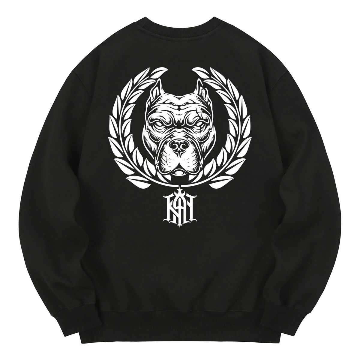 칸6312(KAN6312) KMB0195 핏불 기모 맨투맨 블랙