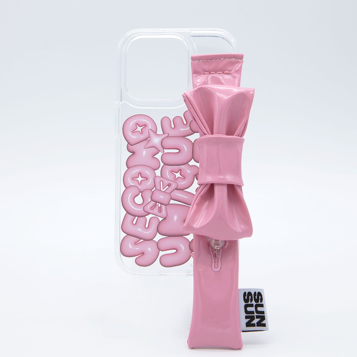 세컨드유니크네임(SECOND UNIQUE NAME) SUN CASE ENAMEL RIBBON PINK