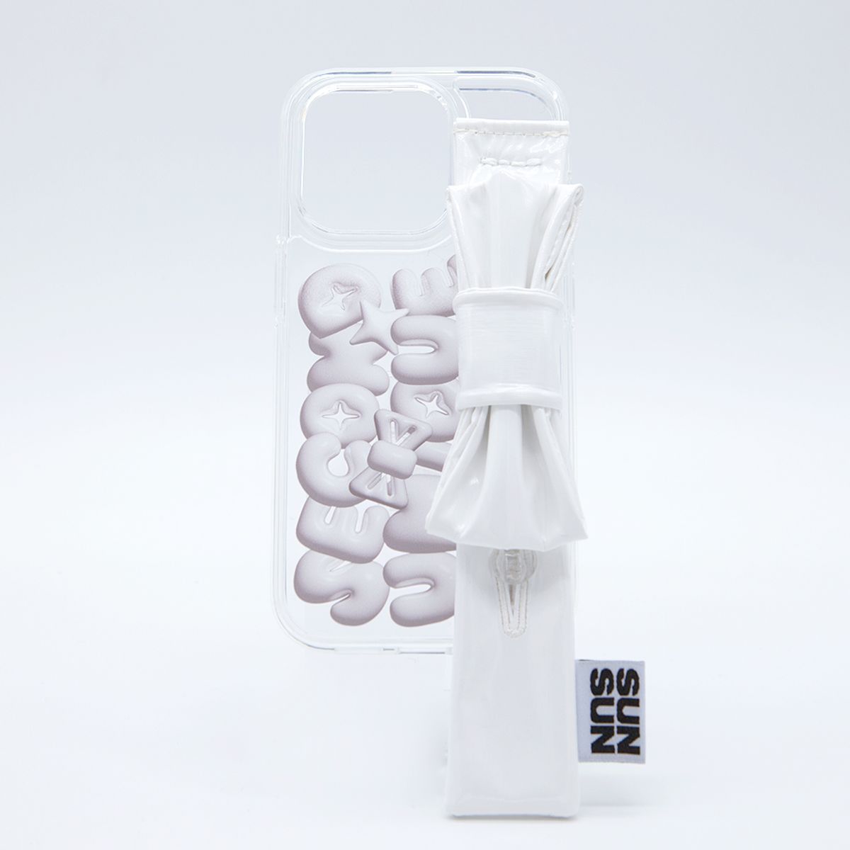 세컨드유니크네임(SECOND UNIQUE NAME) SUN CASE ENAMEL RIBBON WHITE