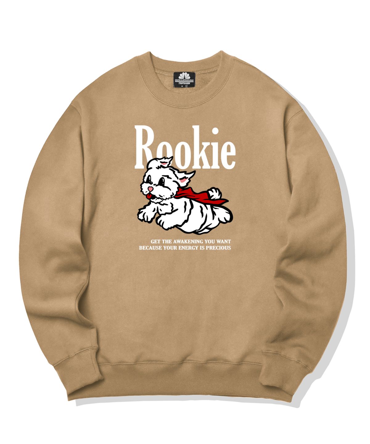 트립션(TRIPSHION) ROOKIE MALTESE GRAPHIC 크루넥 - 베이지