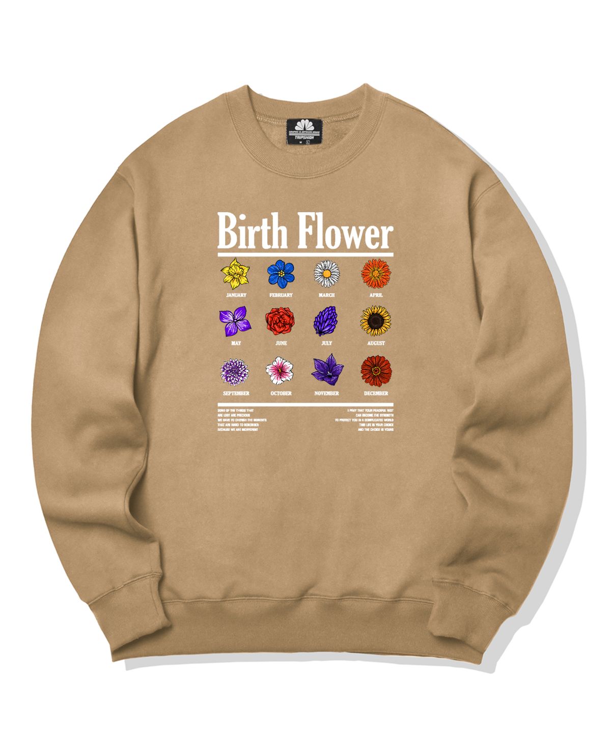 트립션(TRIPSHION) BIRTH FLOWER GRAPHIC 크루넥 - 베이지