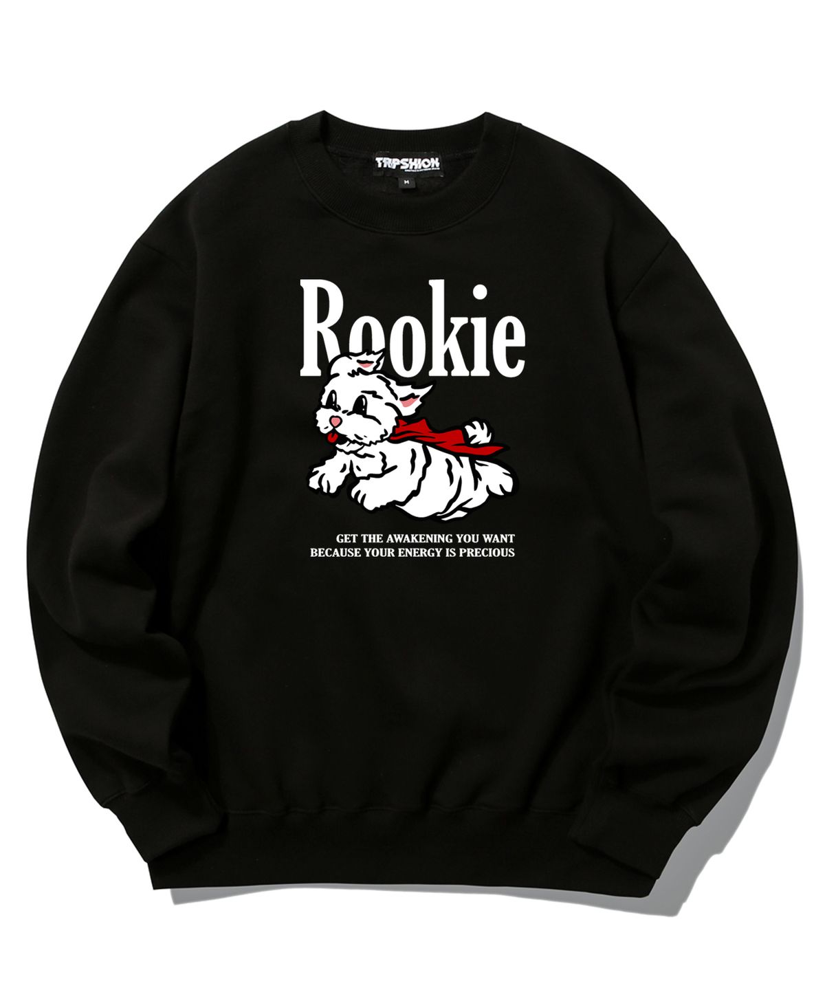 트립션(TRIPSHION) ROOKIE MALTESE GRAPHIC 크루넥 - 블랙