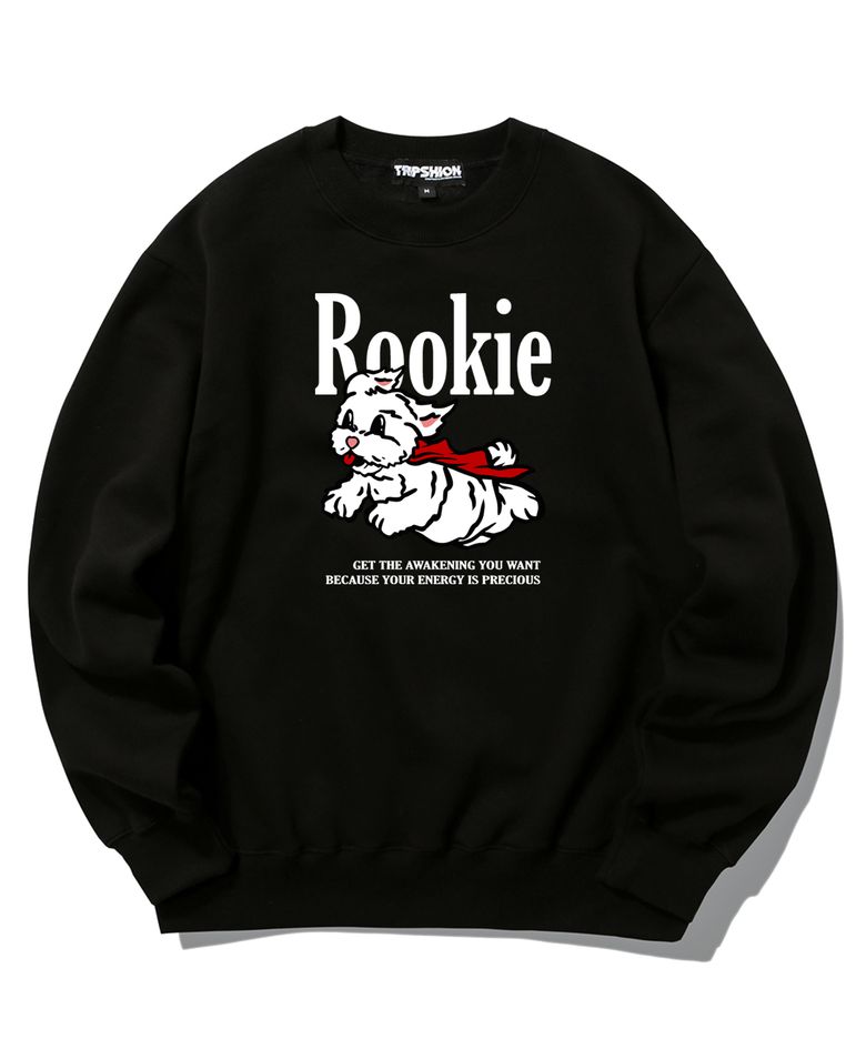 ROOKIE MALTESE GRAPHIC 크루넥 - 블랙