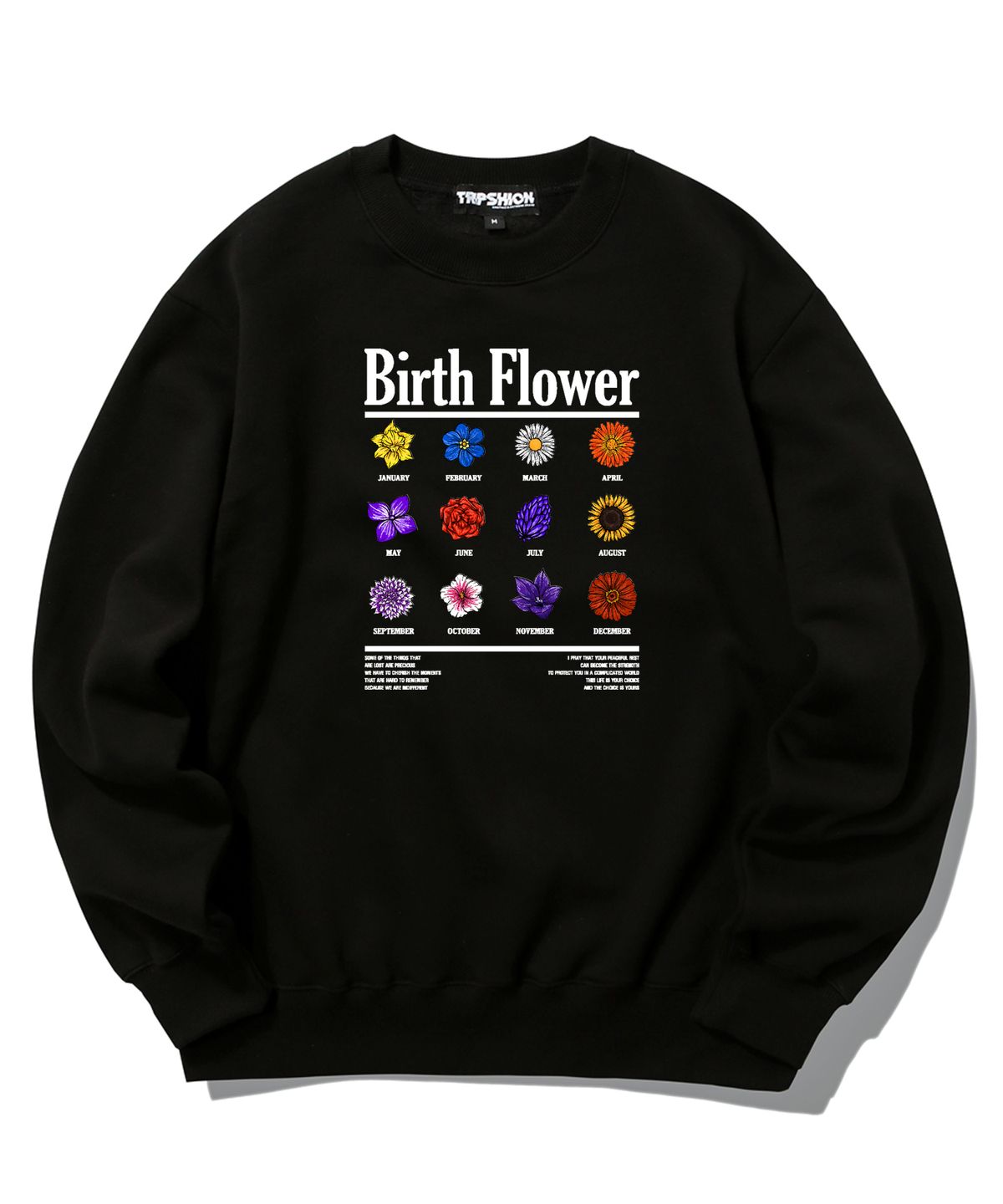 트립션(TRIPSHION) BIRTH FLOWER GRAPHIC 크루넥 - 블랙
