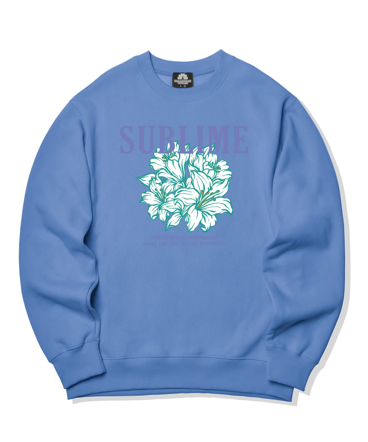트립션(TRIPSHION) SUBLIME FLOWER LOGO 크루넥 - 블루