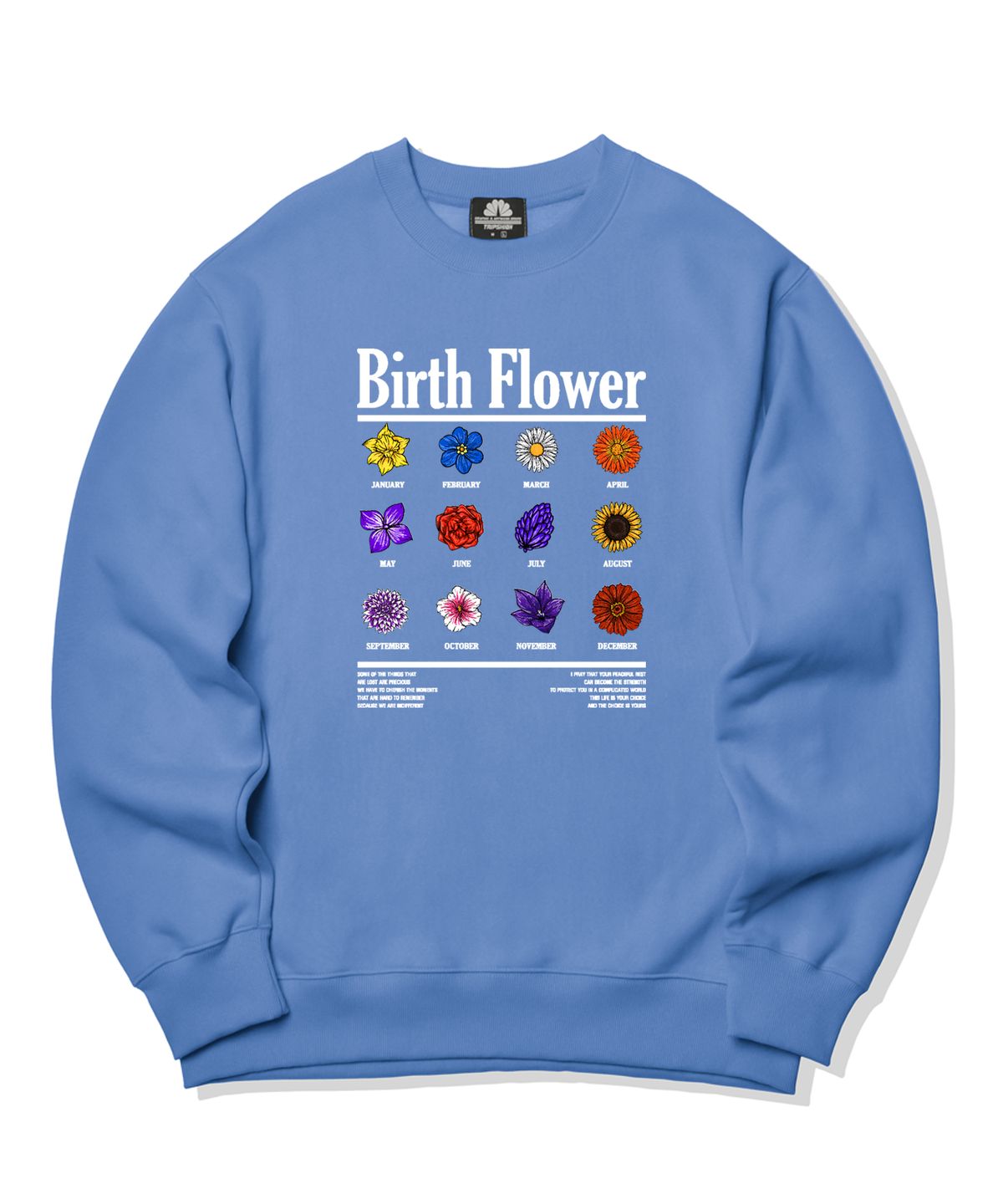 트립션(TRIPSHION) BIRTH FLOWER GRAPHIC 크루넥 - 블루