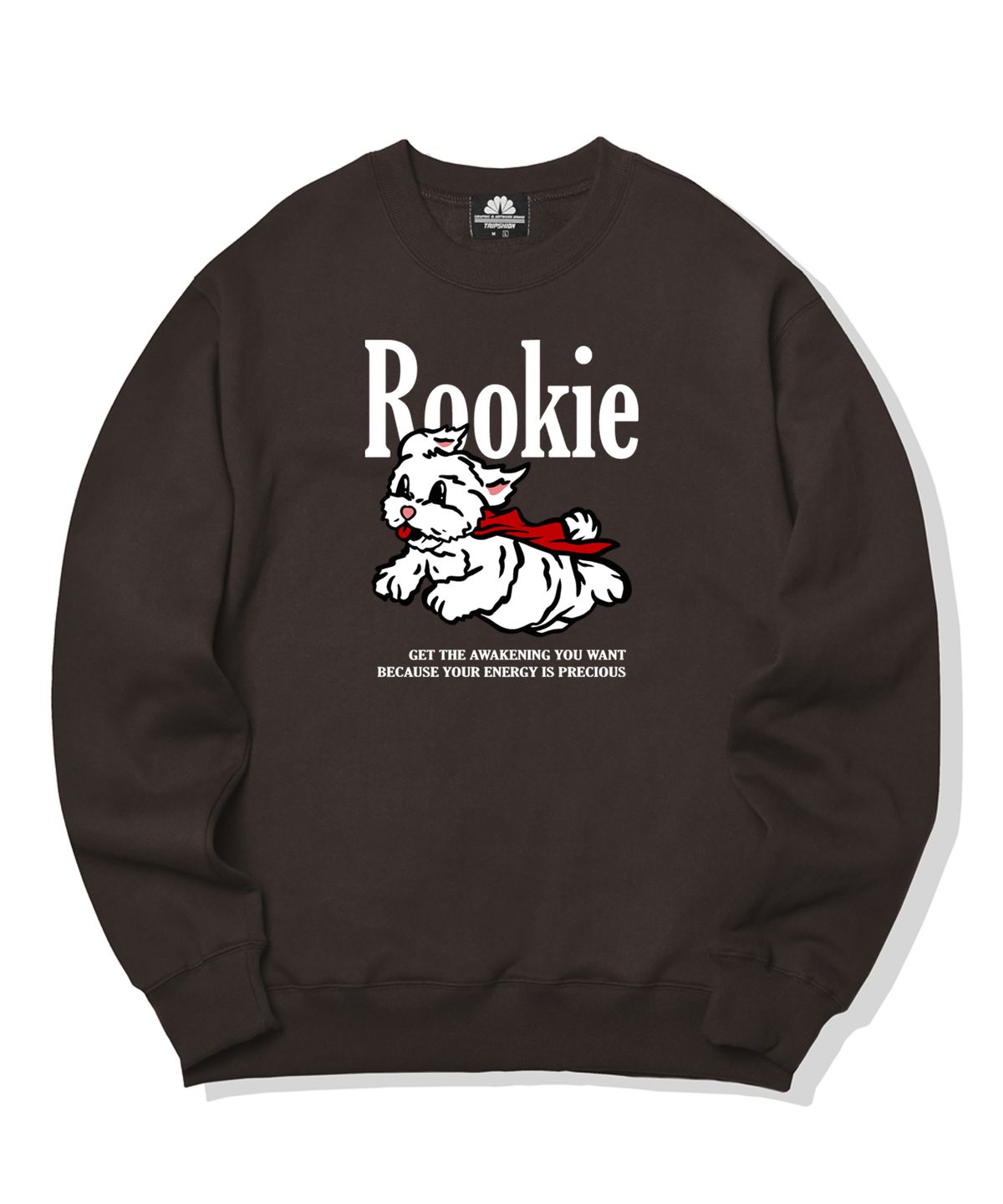 트립션(TRIPSHION) ROOKIE MALTESE GRAPHIC 크루넥 - 브라운