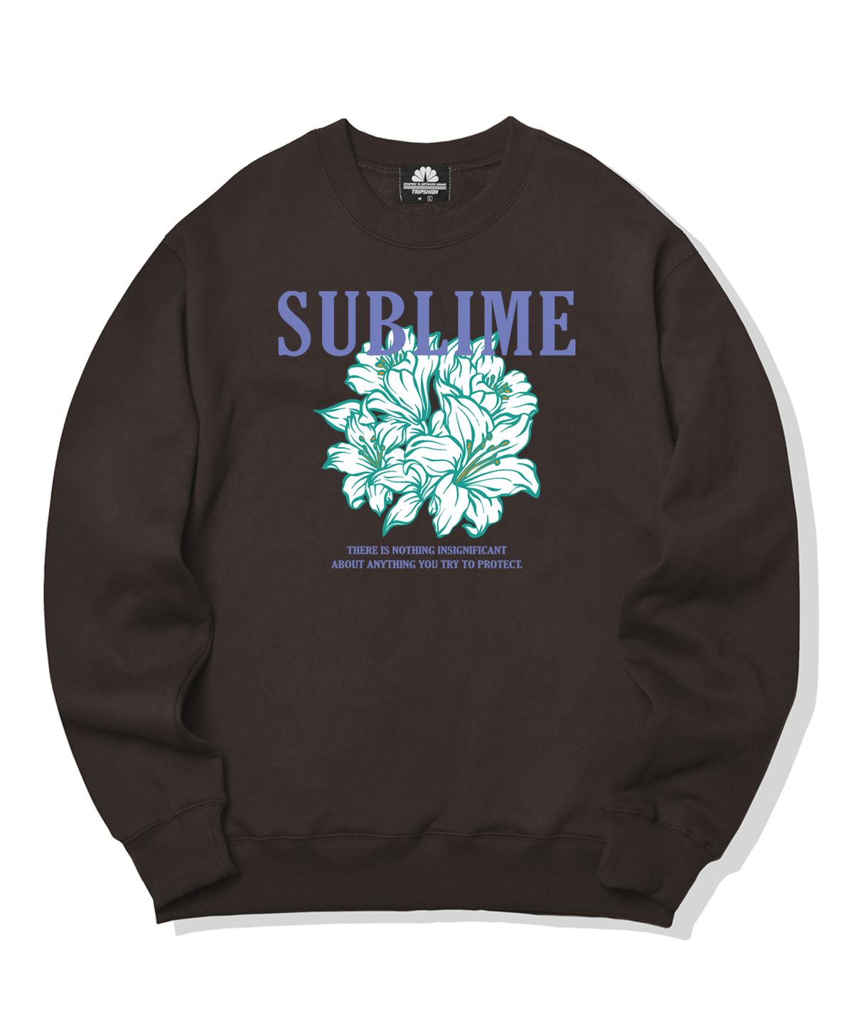 트립션(TRIPSHION) SUBLIME FLOWER LOGO 크루넥 - 브라운