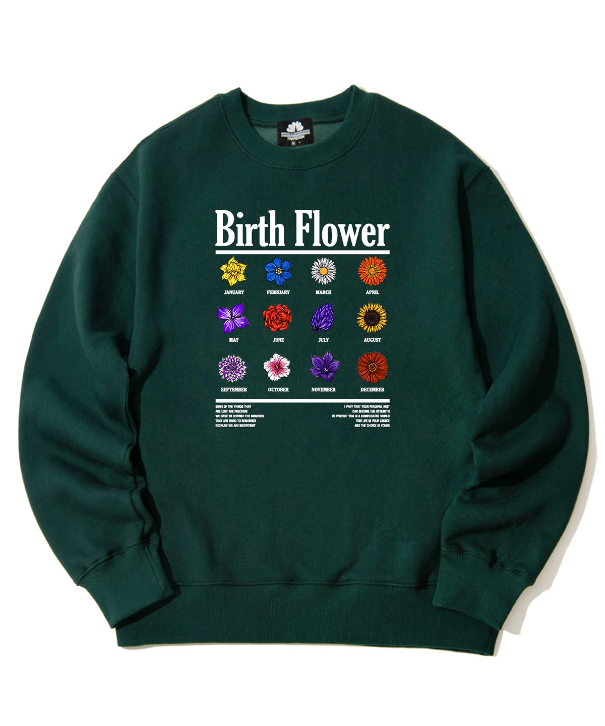 트립션(TRIPSHION) BIRTH FLOWER GRAPHIC 크루넥 - 그린