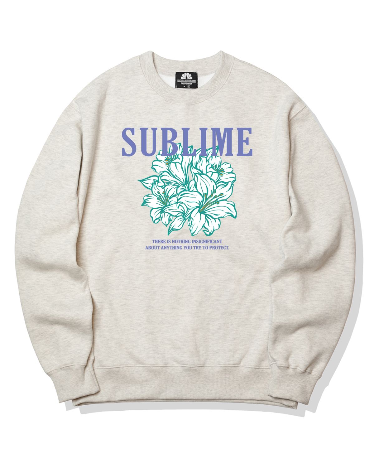 트립션(TRIPSHION) SUBLIME FLOWER LOGO 크루넥 - 아이보리