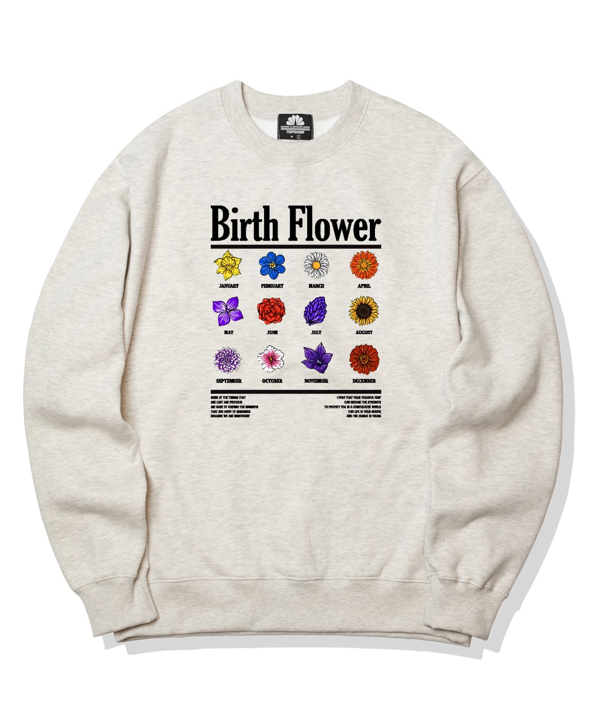 트립션(TRIPSHION) BIRTH FLOWER GRAPHIC 크루넥 - 아이보리