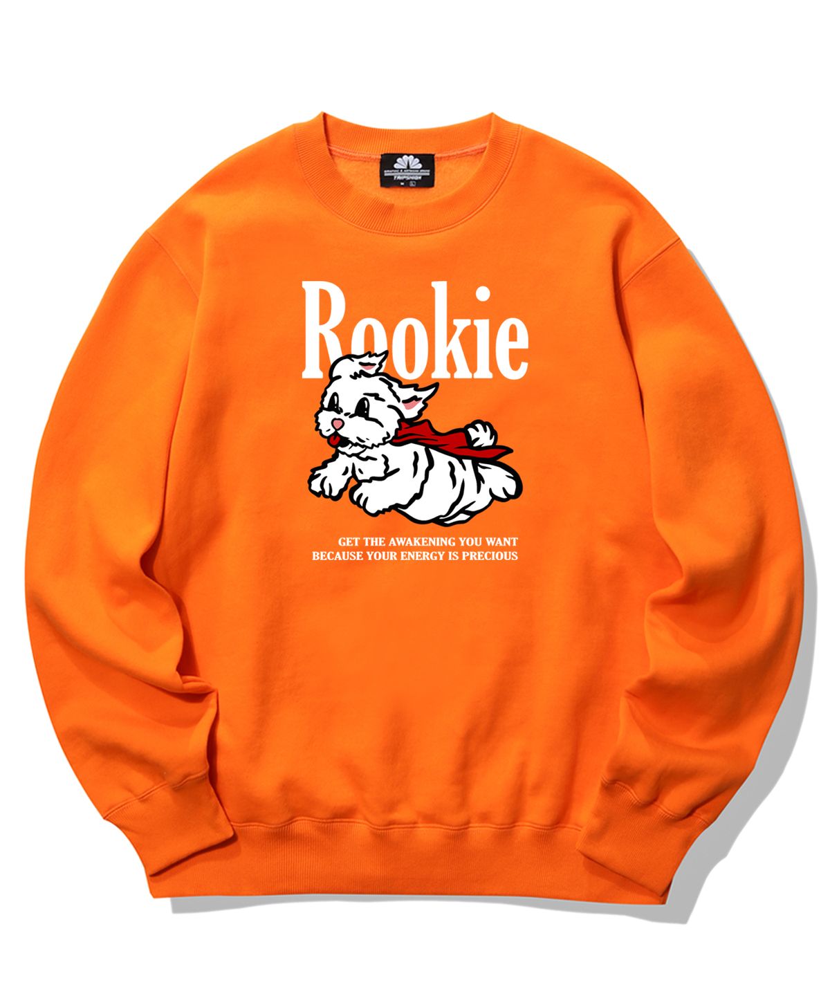 트립션(TRIPSHION) ROOKIE MALTESE GRAPHIC 크루넥 - 오렌지