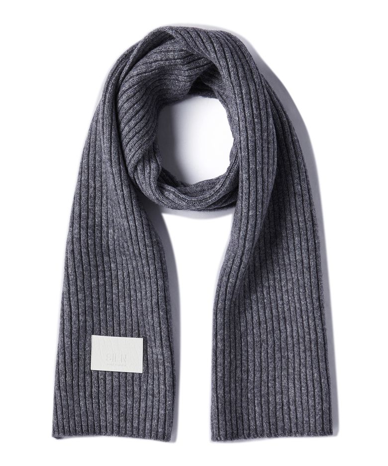 knitted muffler (MELANGE GREY)