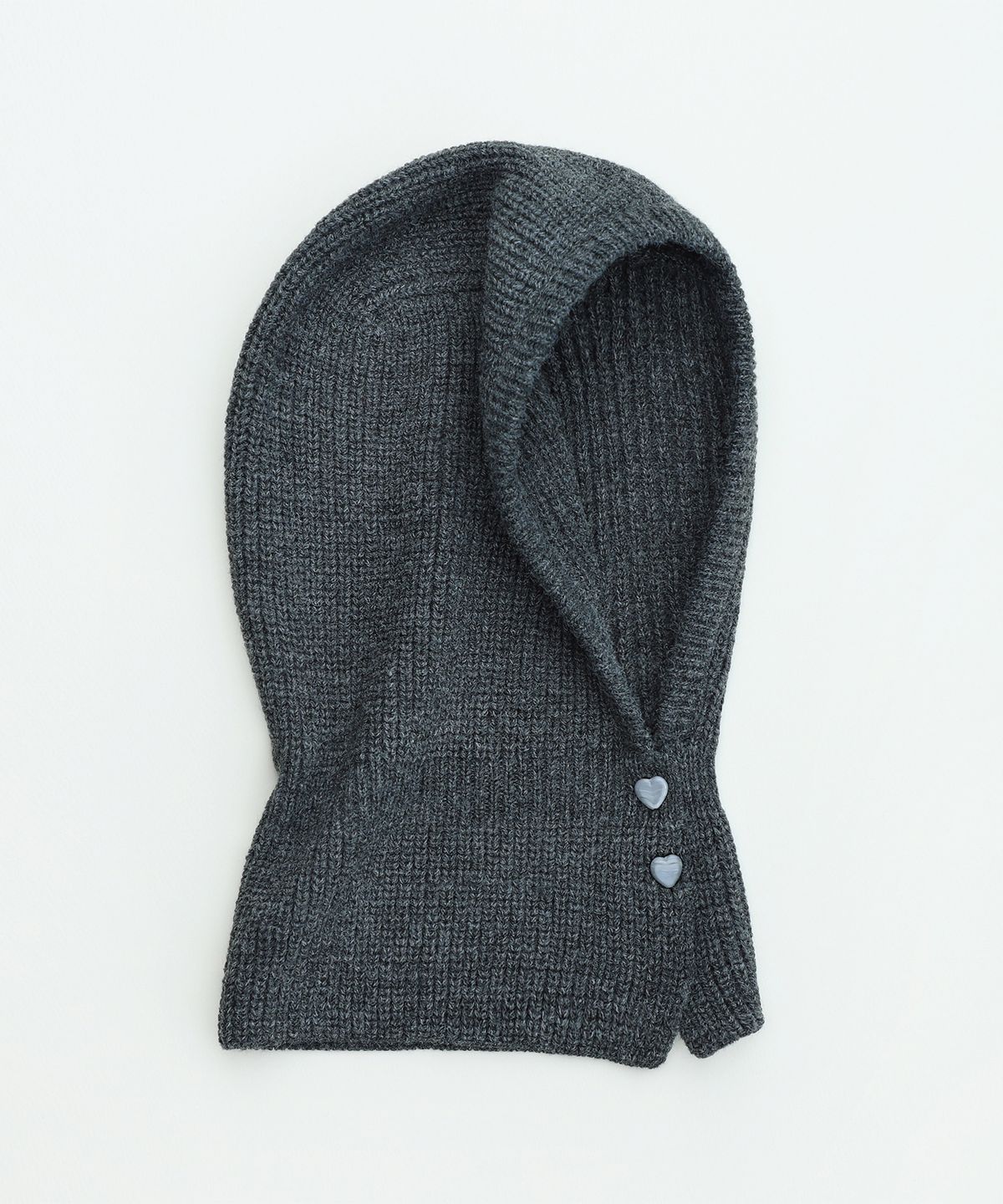 고코리(GOCORI) CZECH GLASS BUTTON BALACLAVA - DARK GRAY 니트 바라클라바