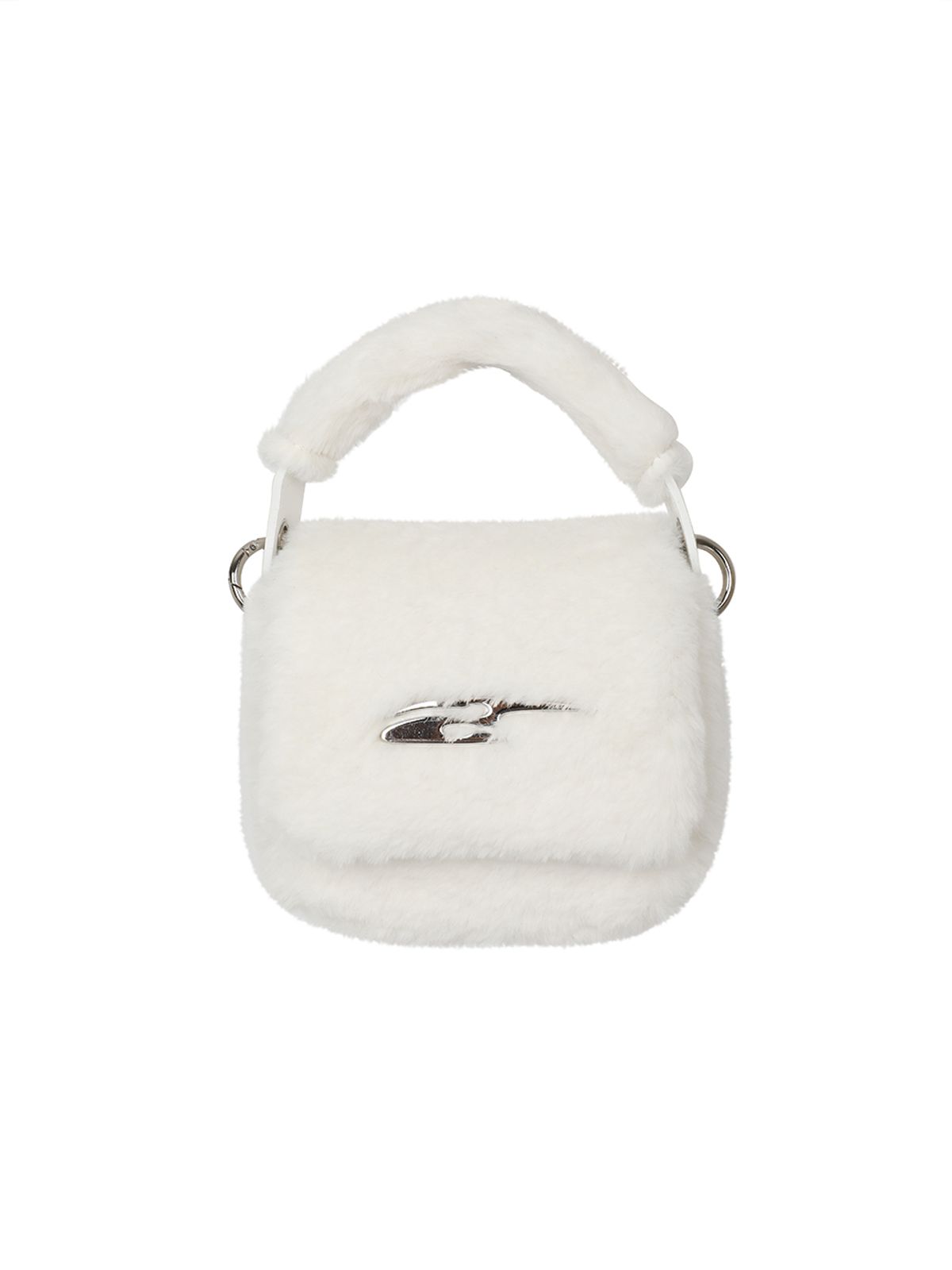 와이이이엘(YEEL) PLAQUE LOGO FUR MINI BAG WHITE