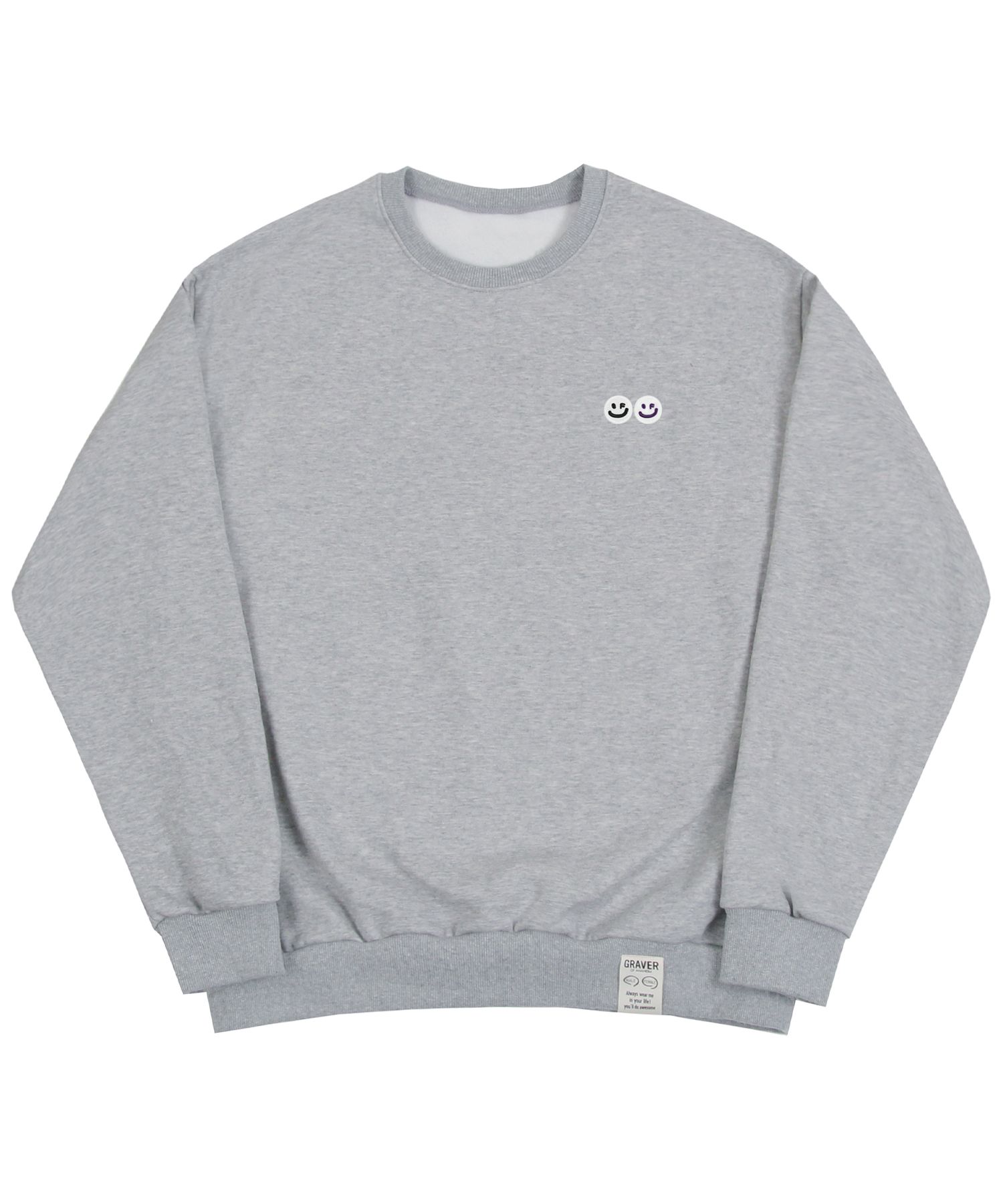 [GRAVER]★DOUBLE SMILE EMBROIDERY LOGO SWEATSHIRT MUSINSA | GRAVER [UNISEX] Double Smile embroidered Logo