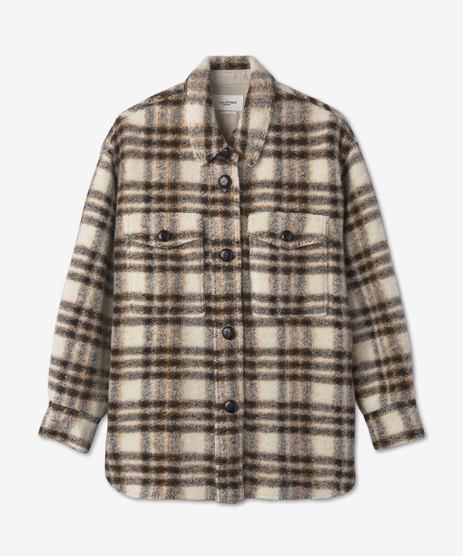 ★Isabel Marant★ Haveli Shirt Jacket Burgundy Ecru MA099822 MUSINSA | ISABEL MARANT Women's Haveli Wool Check Jacket