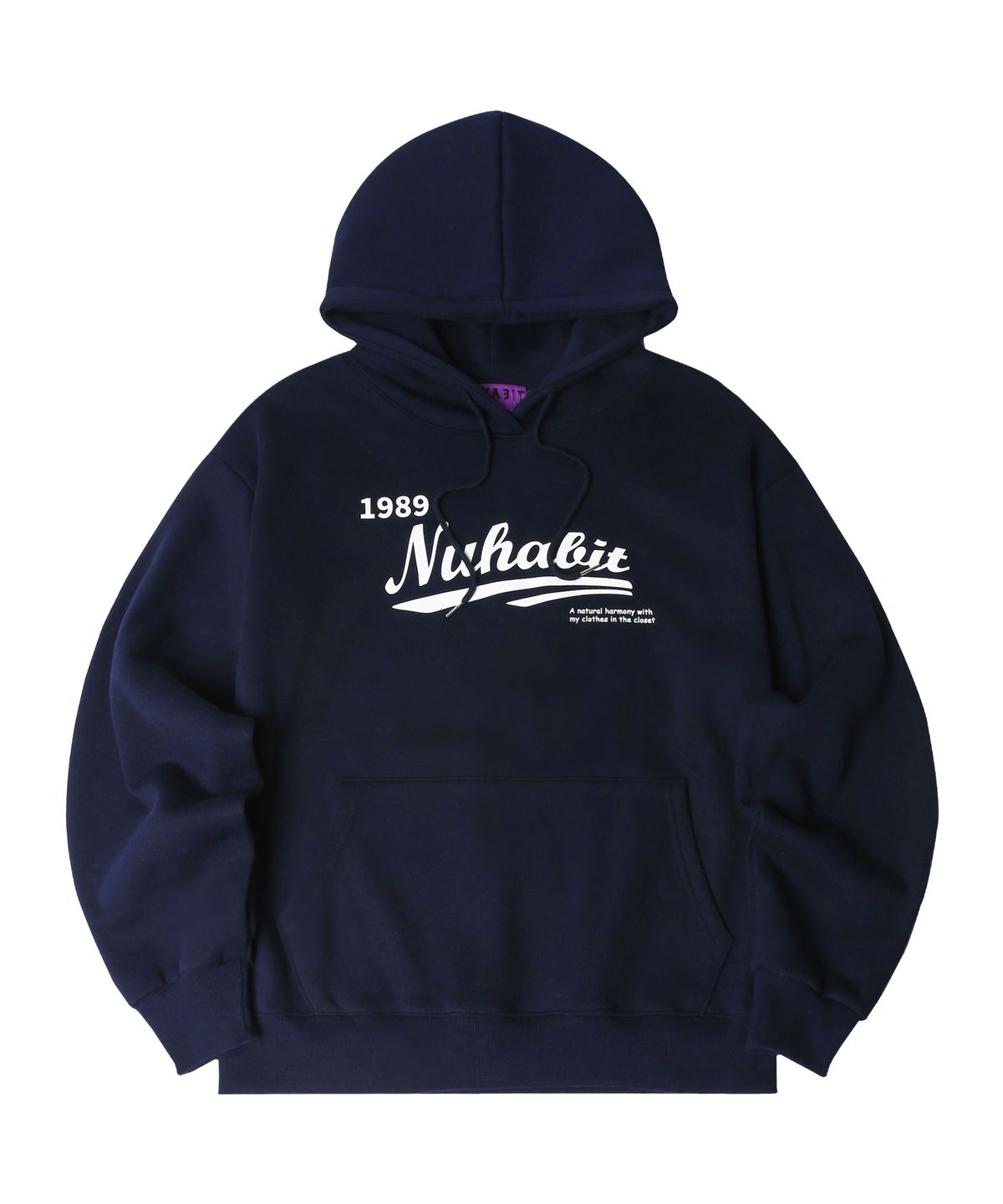 뉴해빗(NUHABIT) N/H NATURAL LOGO 오버핏 기모 후드 (SOH4-2NH1133)