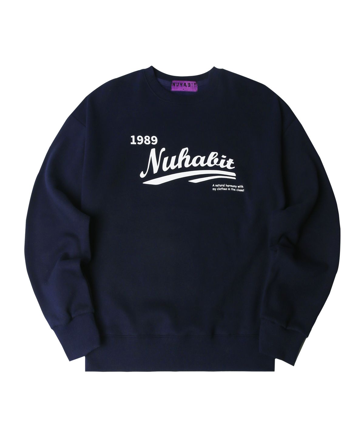 뉴해빗(NUHABIT) N/H NATURAL LOGO 오버핏 기모 맨투맨 (SOM4-2NH1133)