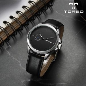 T106L-SBBK 콤베 인그레이빙 워치 가죽 남자 시계